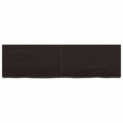 Væghylde 140x40x(2-6) Cm Behandlet Massivt Egetræ Mørkebrun - Billede 3