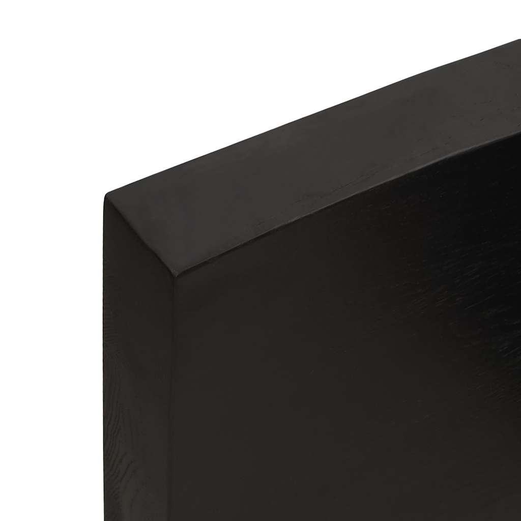 Væghylde 140x40x(2-6) Cm Behandlet Massivt Egetræ Mørkebrun - Billede 7