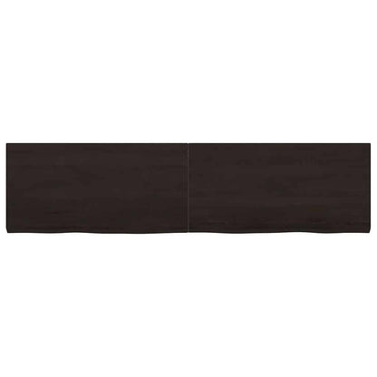 Væghylde 160x40x(2-4) Cm Behandlet Massivt Egetræ Mørkebrun - Billede 3