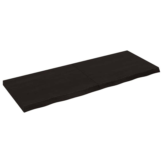 Væghylde 160x60x(2-6) Cm Behandlet Massivt Egetræ Mørkebrun - Hovedbillede