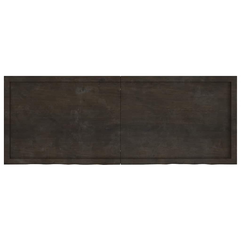 Væghylde 160x60x(2-6) Cm Behandlet Massivt Egetræ Mørkebrun - Billede 2