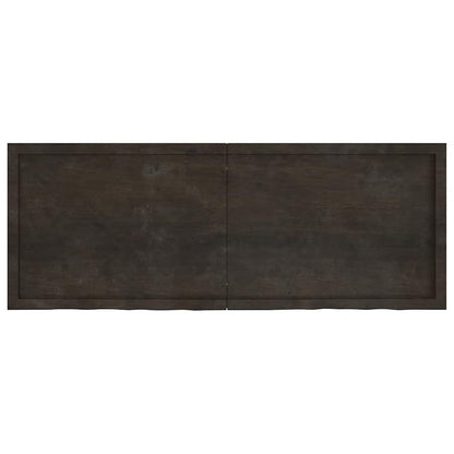 Væghylde 160x60x(2-6) Cm Behandlet Massivt Egetræ Mørkebrun - Billede 2