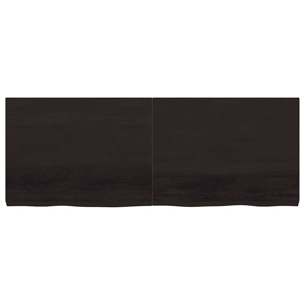Væghylde 160x60x(2-6) Cm Behandlet Massivt Egetræ Mørkebrun - Billede 3