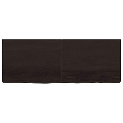 Væghylde 160x60x(2-6) Cm Behandlet Massivt Egetræ Mørkebrun - Billede 3