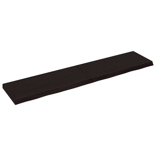 Væghylde 180x40x(2-6) Cm Behandlet Massivt Egetræ Mørkebrun - Hovedbillede