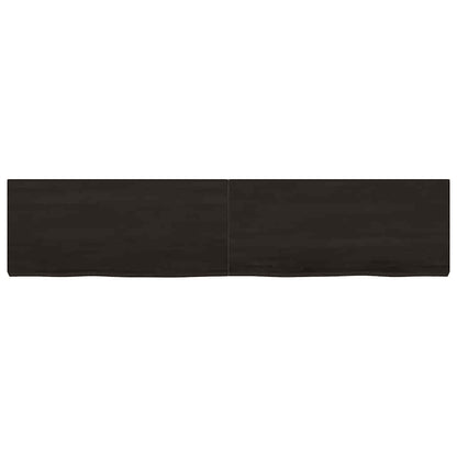 Væghylde 180x40x(2-6) Cm Behandlet Massivt Egetræ Mørkebrun - Billede 3