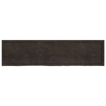 Væghylde 200x50x(2-6) Cm Behandlet Massivt Egetræ Mørkebrun - Billede 2