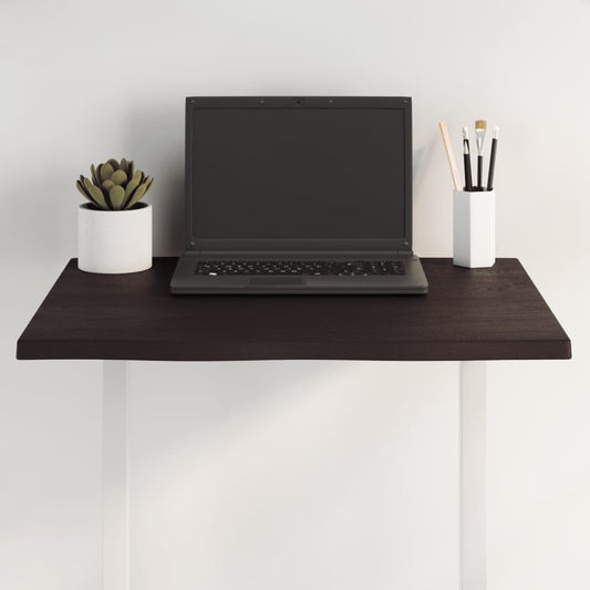 Bordplade Naturlig Kant Behandlet Egetræ Mørkebrun