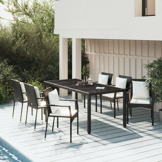Spisebordssæt Til Haven 7 Dele Med Hynder Polyrattan