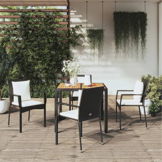 Spisebordssæt Til Haven 5 Dele Med Hynder Polyrattan