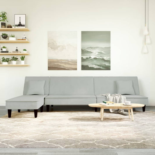 L-Formet Sovesofa 255X140X70 Cm Velour