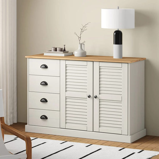 Skænk Med Skuffer Vigo 113X40X75 Cm Massivt Fyrretræ