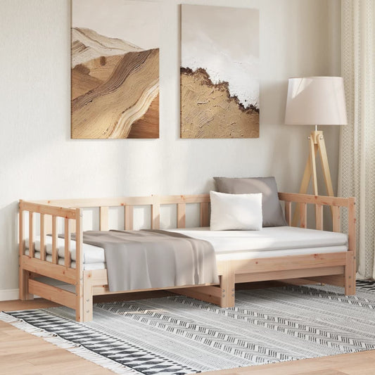 Daybed Med Udtræk 2X(90X200) Cm Massivt Fyrretræ