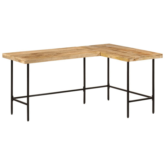 Skrivebord 165X110X77 Cm Massivt Mangotræ Og Jern Turkis
