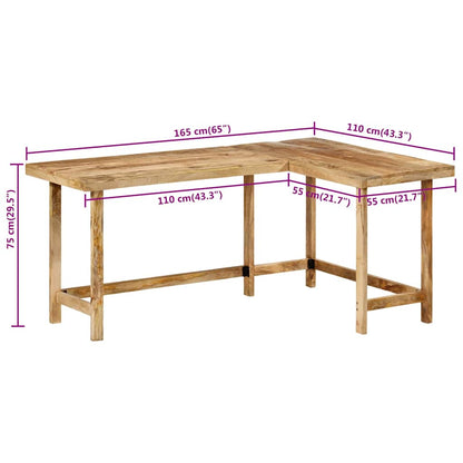Skrivebord 165x110x75 Cm Massivt Mangotræ - Billede 9