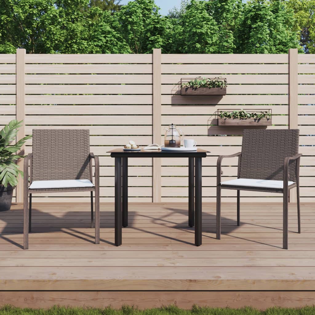 Spisebordssæt Til Haven 9 Dele Med Hynder Polyrattan Og Stål