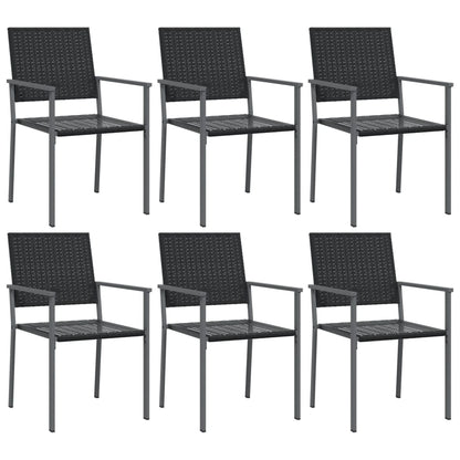 Spisebordssæt Til Haven 7 Dele Polyrattan Og Stål