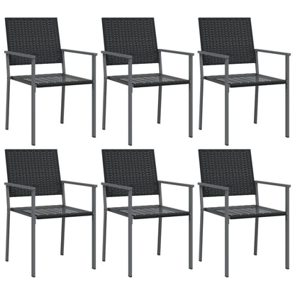 Spisebordssæt Til Haven 7 Dele Polyrattan Og Stål