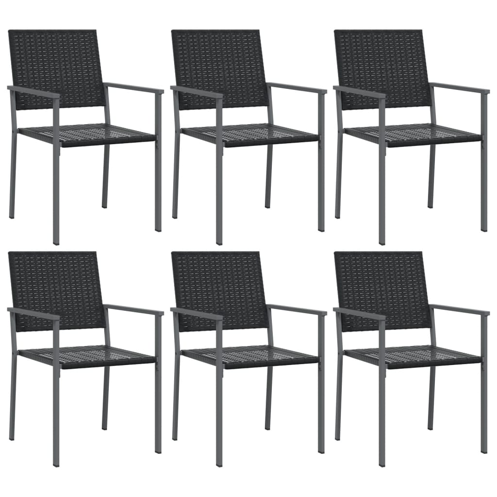 Spisebordssæt Til Haven 7 Dele Polyrattan Og Stål