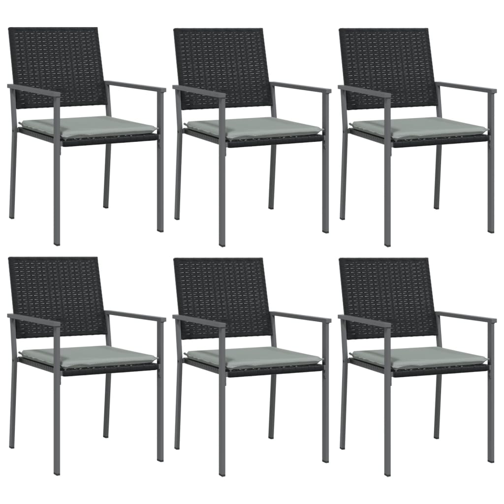 Spisebordssæt Til Haven 7 Dele Polyrattan Og Stål