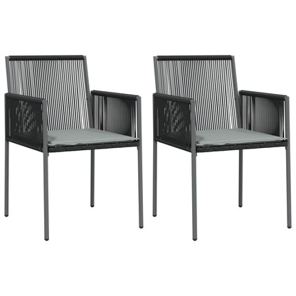 Spisebordssæt Til Haven 9 Dele M. Hynder Polyrattan + Stål Sort