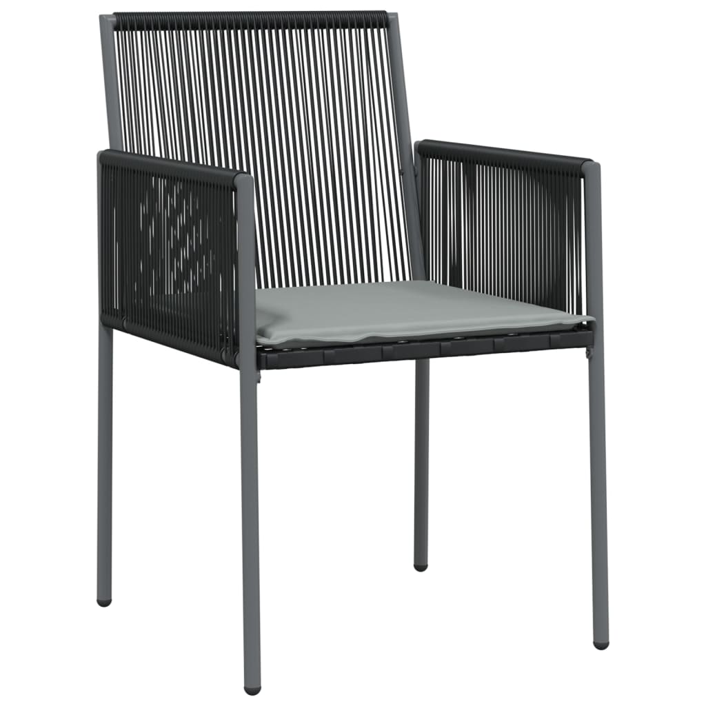 Spisebordssæt Til Haven 9 Dele M. Hynder Polyrattan + Stål Sort