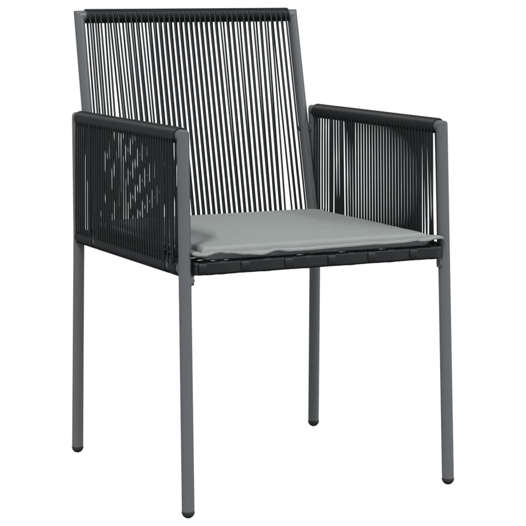 Spisebordssæt Til Haven 9 Dele M. Hynder Polyrattan + Stål Sort
