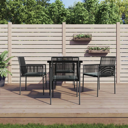 Spisebordssæt Til Haven 9 Dele M. Hynder Polyrattan + Stål Sort