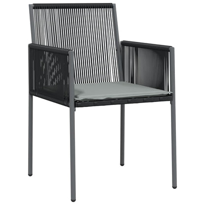 Spisebordssæt Til Haven 9 Dele M. Hynder Polyrattan + Stål Sort