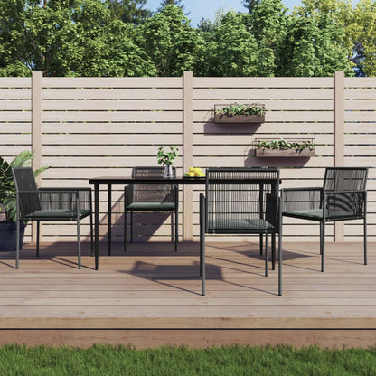 Spisebordssæt Til Haven 9 Dele M. Hynder Polyrattan + Stål Sort