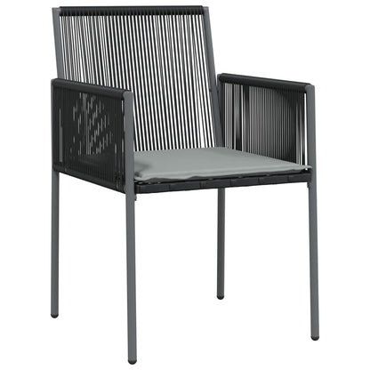 Spisebordssæt Til Haven 9 Dele M. Hynder Polyrattan + Stål Sort