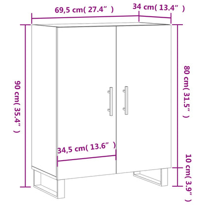 Skænk 69,5X34X90 Cm Konstrueret Træ