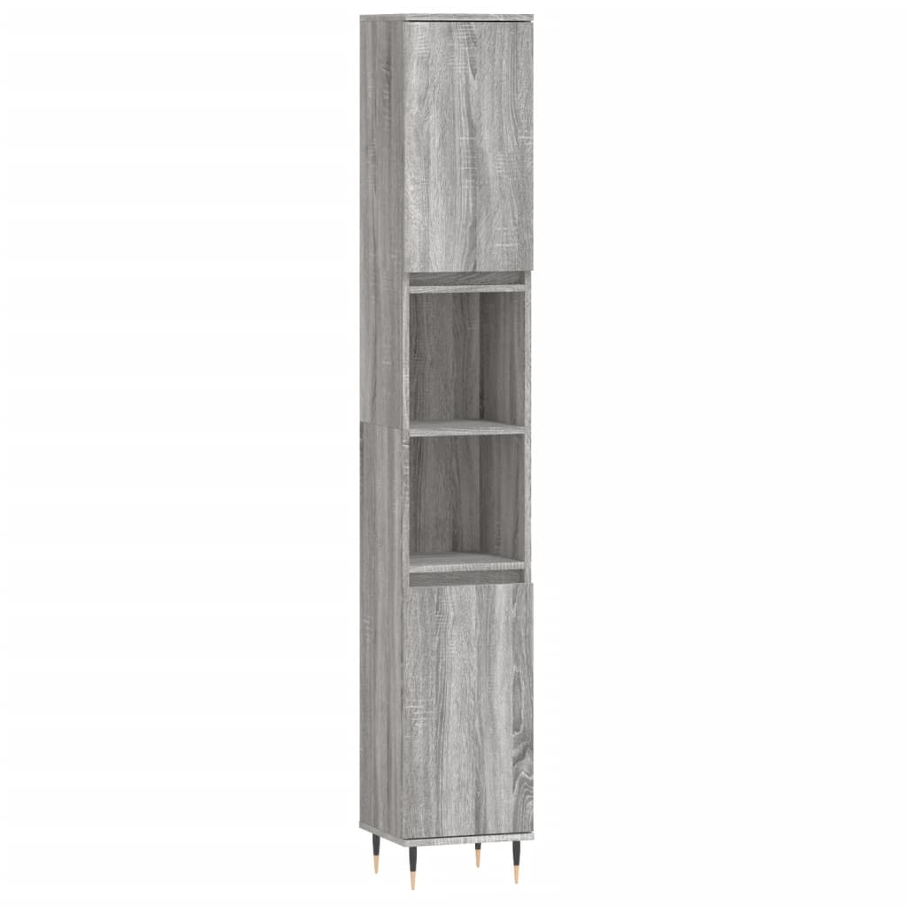 Badeværelsesskab 30x30x190 Cm Konstrueret Træ - Billede 2