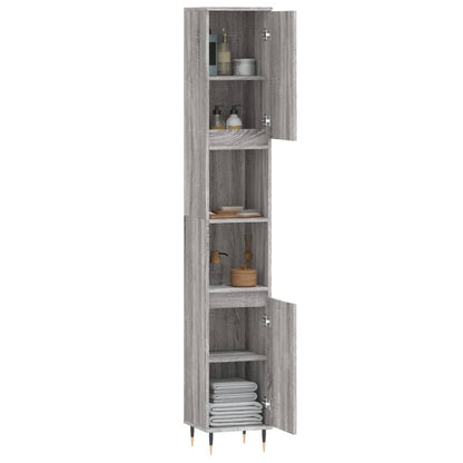 Badeværelsesskab 30x30x190 Cm Konstrueret Træ - Billede 4