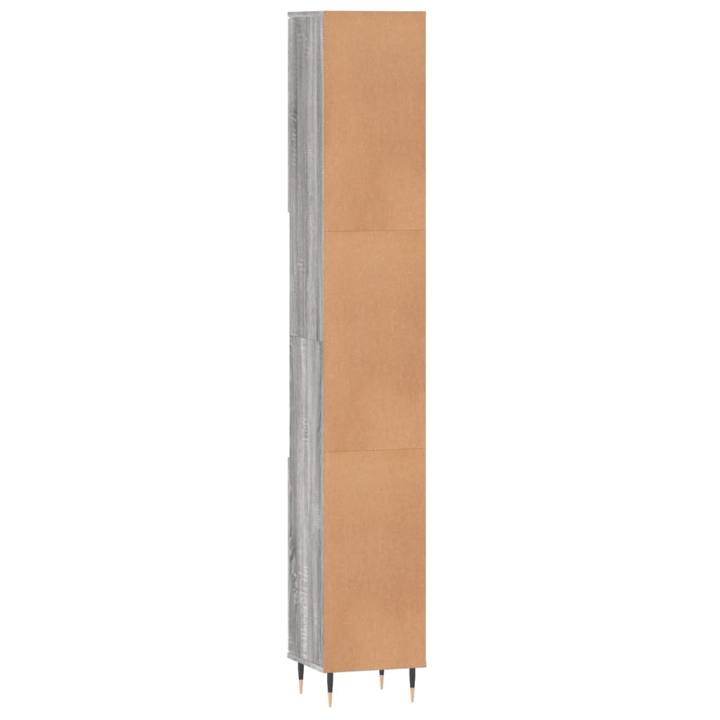 Badeværelsesskab 30x30x190 Cm Konstrueret Træ - Billede 8