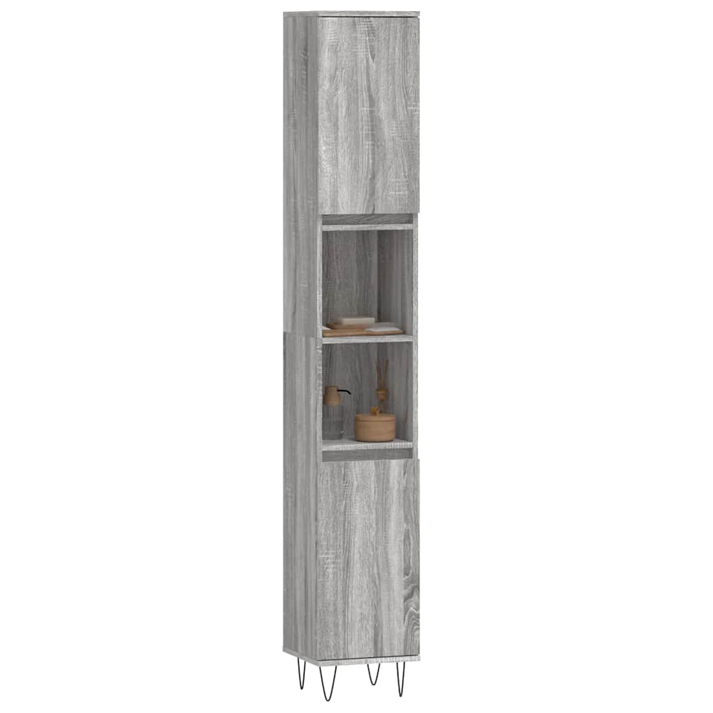 Badeværelsesskab 30x30x190 Cm Konstrueret Træ - Billede 3