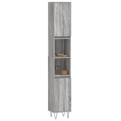 Badeværelsesskab 30x30x190 Cm Konstrueret Træ - Billede 3