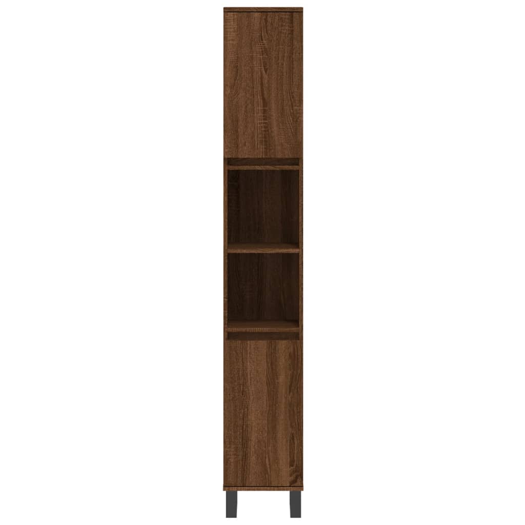 Badeværelsesskab 30X30X190 Cm Konstrueret Træ Etræsfarve