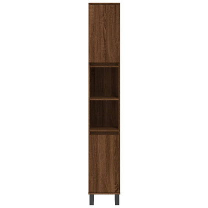 Badeværelsesskab 30X30X190 Cm Konstrueret Træ Etræsfarve