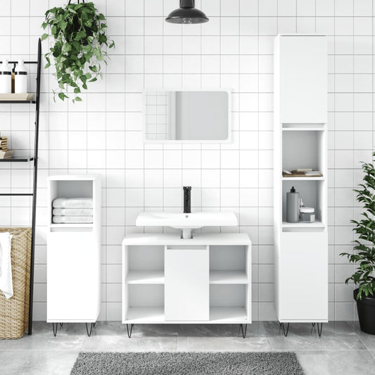 Badeværelsesskab 30X30X100 Cm Konstrueret Træ