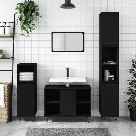 Badeværelsesskab 30X30X100 Cm Konstrueret Træ