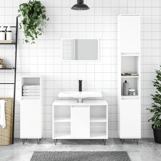 Badeværelsesskab 30X30X100 Cm Konstrueret Træ