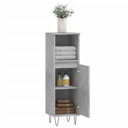 Badeværelsesskab 30x30x100 Cm Konstrueret Træ - Billede 4