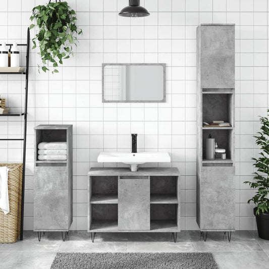 Badeværelsesskab 30X30X100 Cm Konstrueret Træ