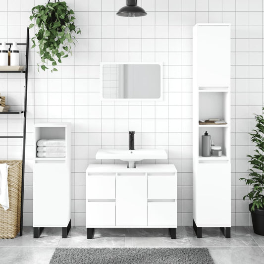 Badeværelsesskab 30X30X100 Cm Konstrueret Træ