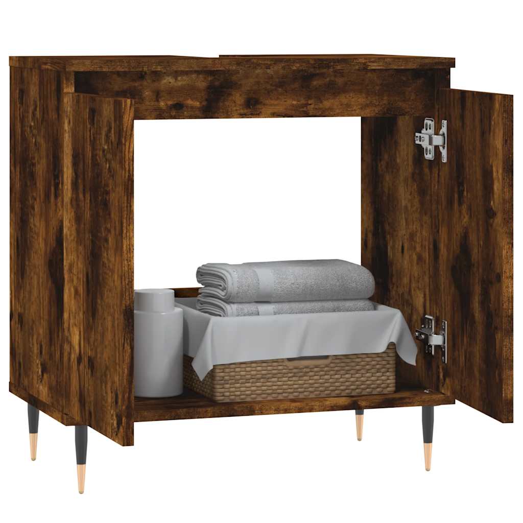 Badeværelsesskab 58X33X60 Cm Konstrueret Træ Etræsfarve