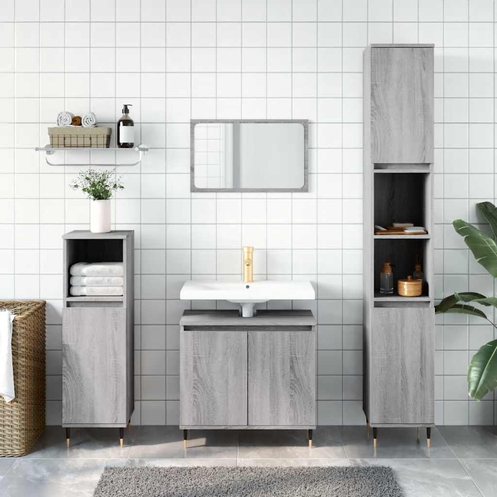Badeværelsesskab 58x33x60 Cm Konstrueret Træ - Variant 831578