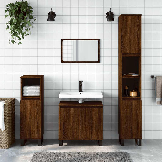 Badeværelsesskab 58x33x60 Cm Konstrueret Træ - Hovedbillede