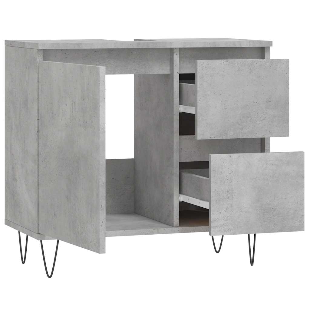 Badeværelsesskab 65x33x60 Cm Konstrueret Træ - Billede 4