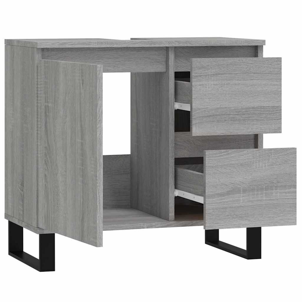 Badeværelsesskab 65x33x60 Cm Konstrueret Træ - Billede 5
